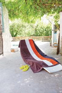 Asciugamani kariban beach towel - asciugamano da spiaggia aspetto velluto a righe