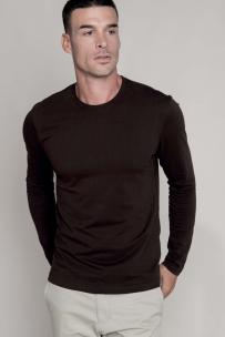 Magliette kariban uomo maniche lunghe scollo tondo