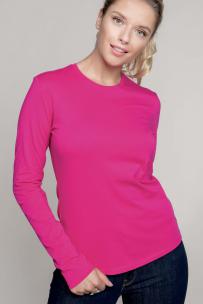 Magliette kariban donna maniche lunghe scollo tondo