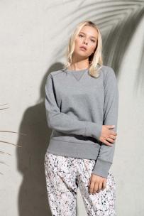 Felpe kariban felpa organica a girocollo con maniche raglan da donna