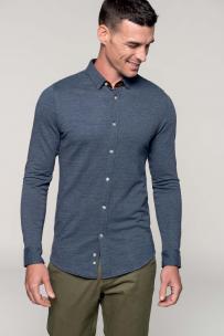 Camicie kariban camicia jacquard con maniche lunghe