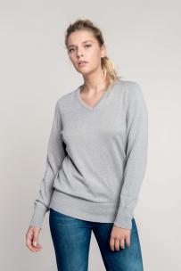 Pullover kariban maglia donna scollo a v